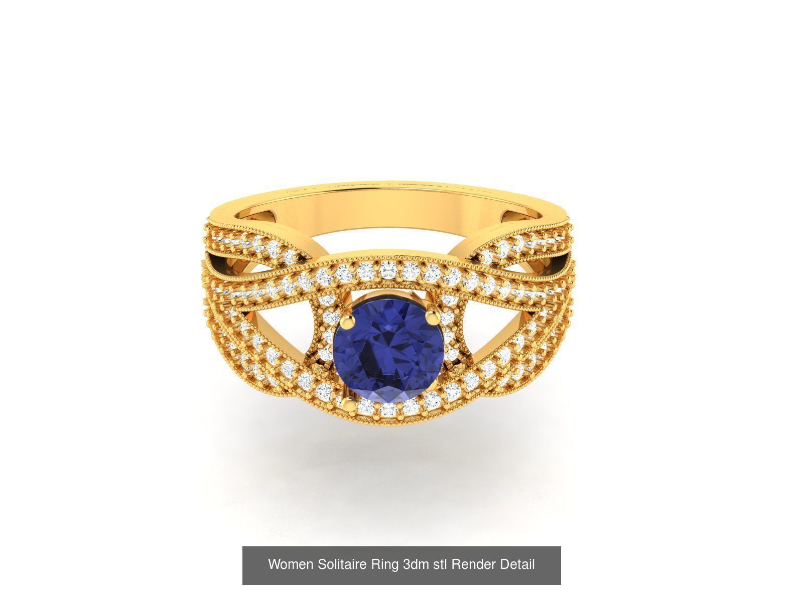 624 Colour Stones Rings 3dm STL OBJ FBX Details Collection _71