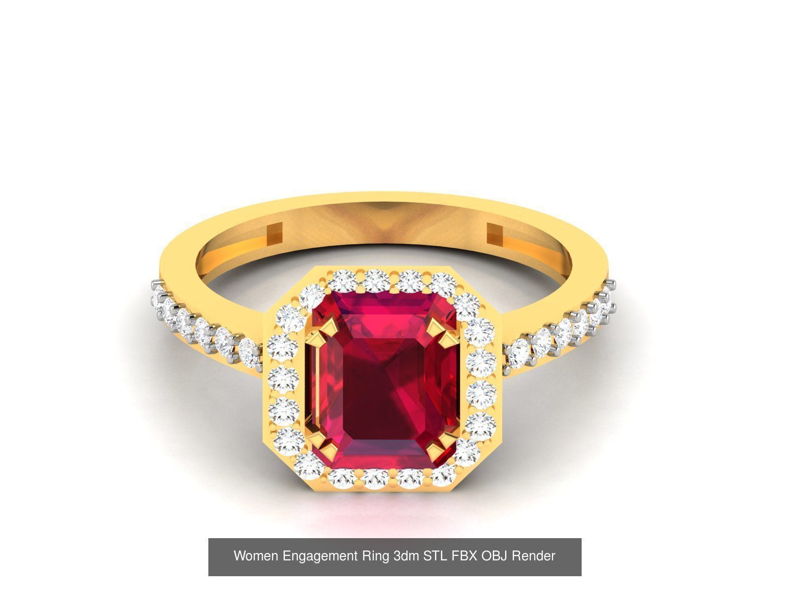 624 Colour Stones Rings 3dm STL OBJ FBX Details Collection _190