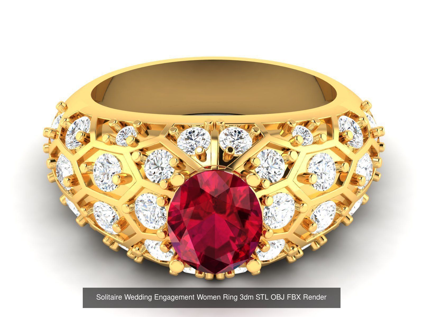 624 Colour Stones Rings 3dm STL OBJ FBX Details Collection _148