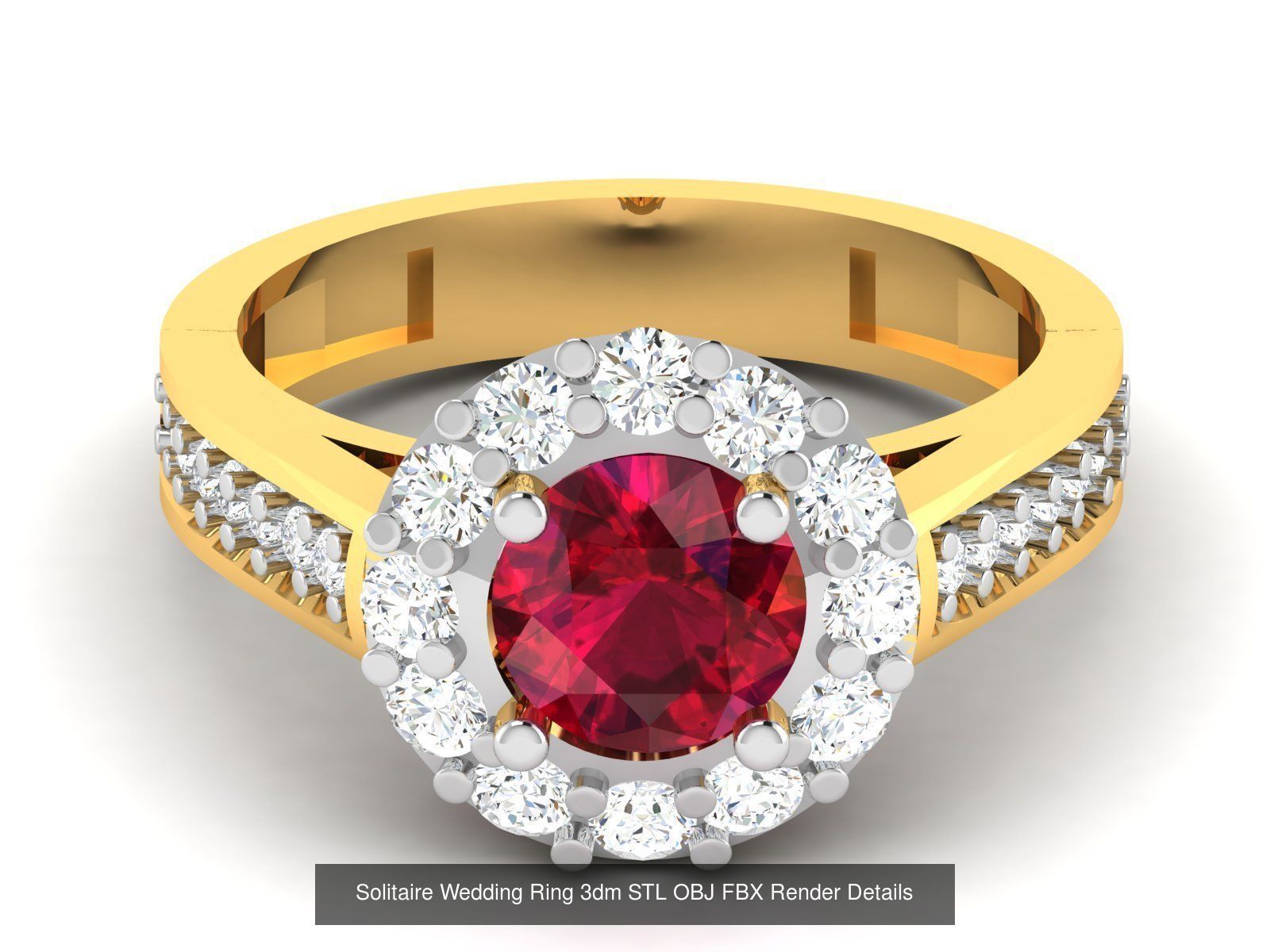 624 Colour Stones Rings 3dm STL OBJ FBX Details Collection _214