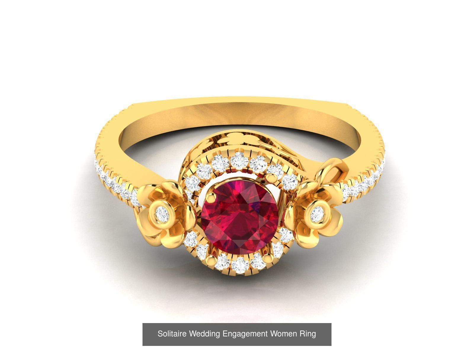 624 Colour Stones Rings 3dm STL OBJ FBX Details Collection _110