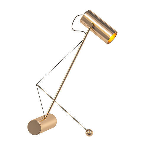 ed049 gold table lamp with metal base 3D model