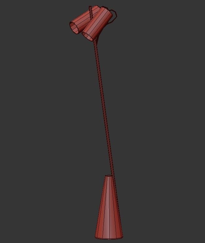 ED027 floor lamp with marble and gold base 3D model_1