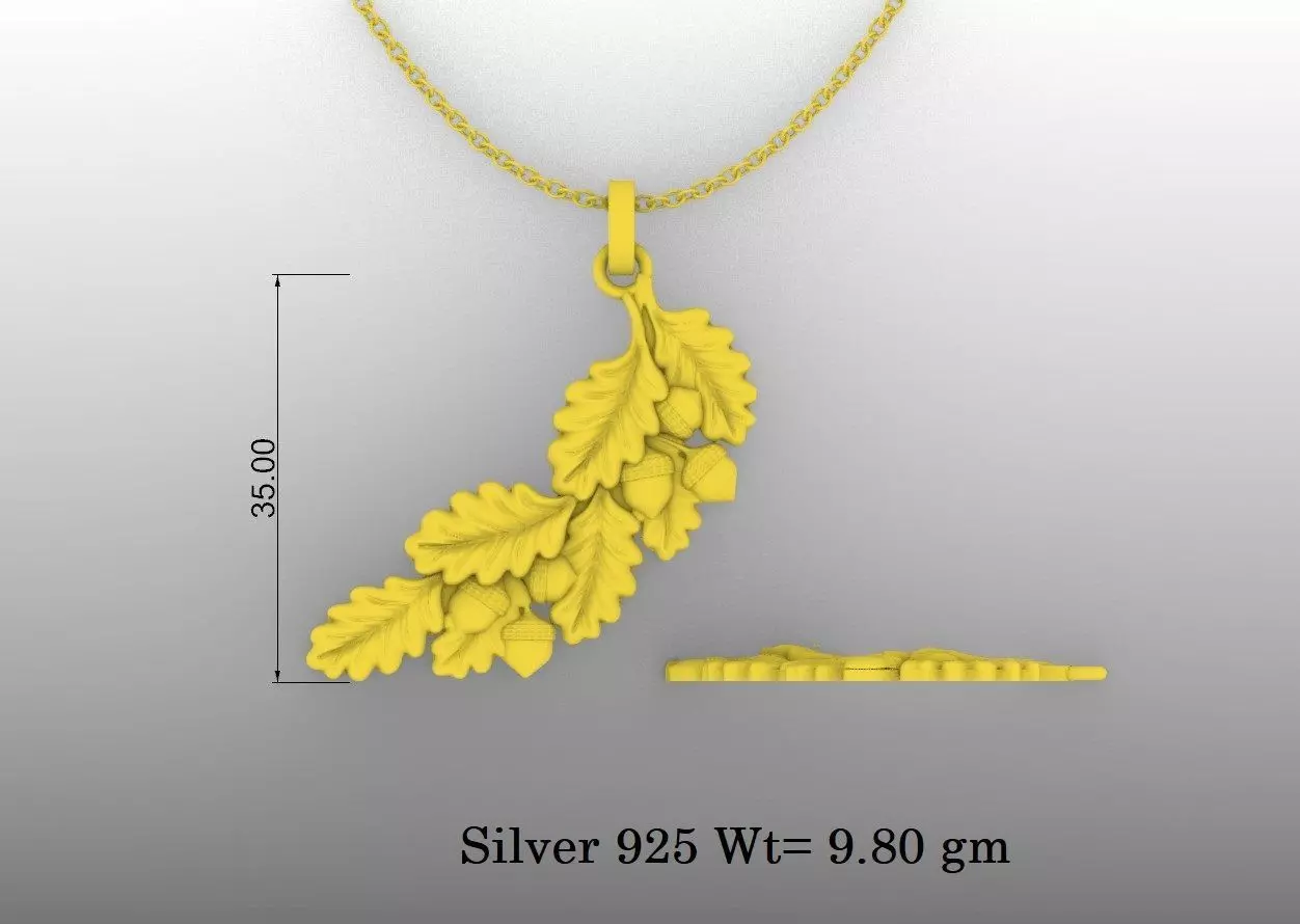 Beautiful Leaf bunch Pendant for girls 3D print model