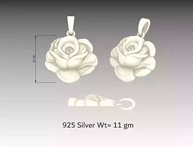 Beautiful Rose flower Jewelry Pendant necklace