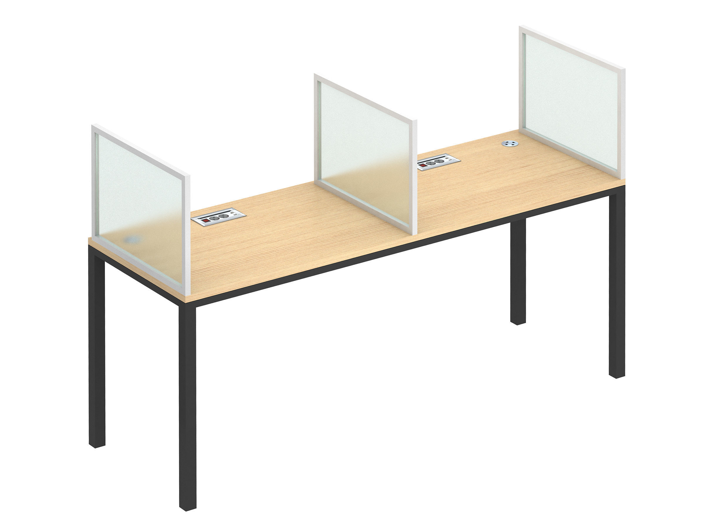 Study Desk Free 3D model_1