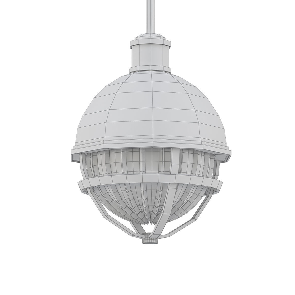 Tollis 8 pendant light with glass and brass finish 3D model_4