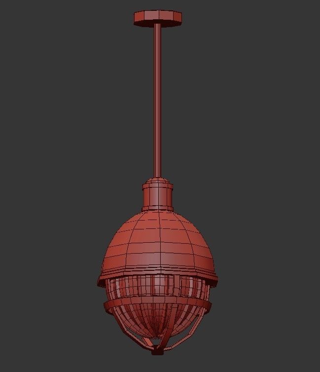 Tollis 8 pendant light with glass and brass finish 3D model_1