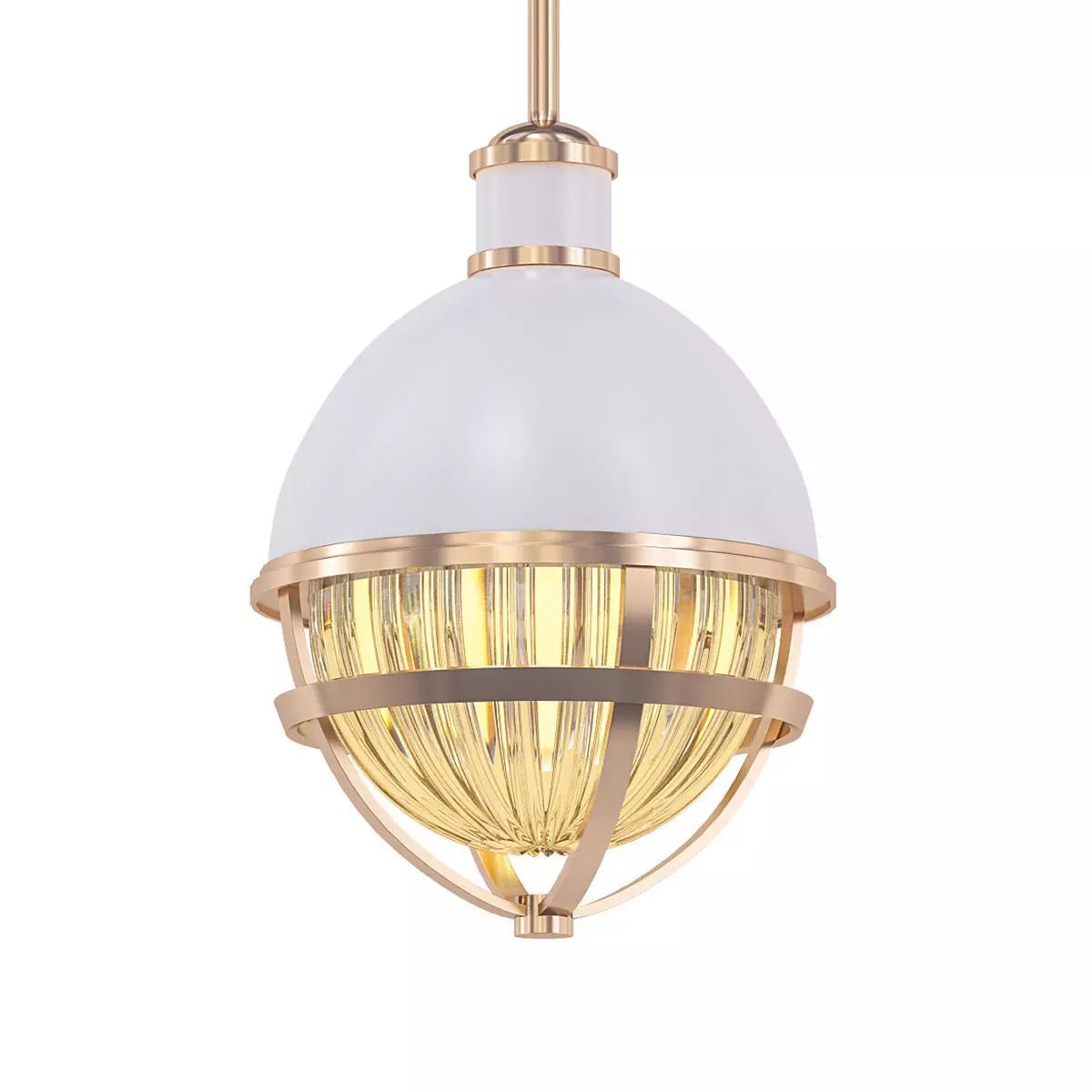 Tollis 8 pendant light with glass and brass finish 3D model_0