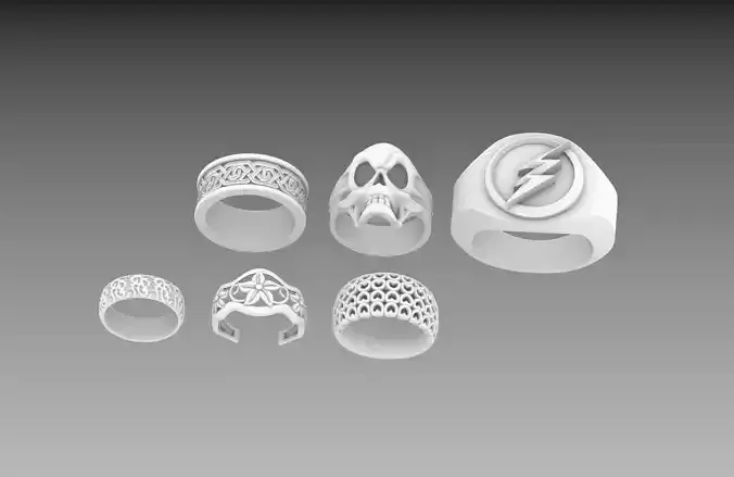 Texture Braided Skull and fancy ring for direct jewelry casting