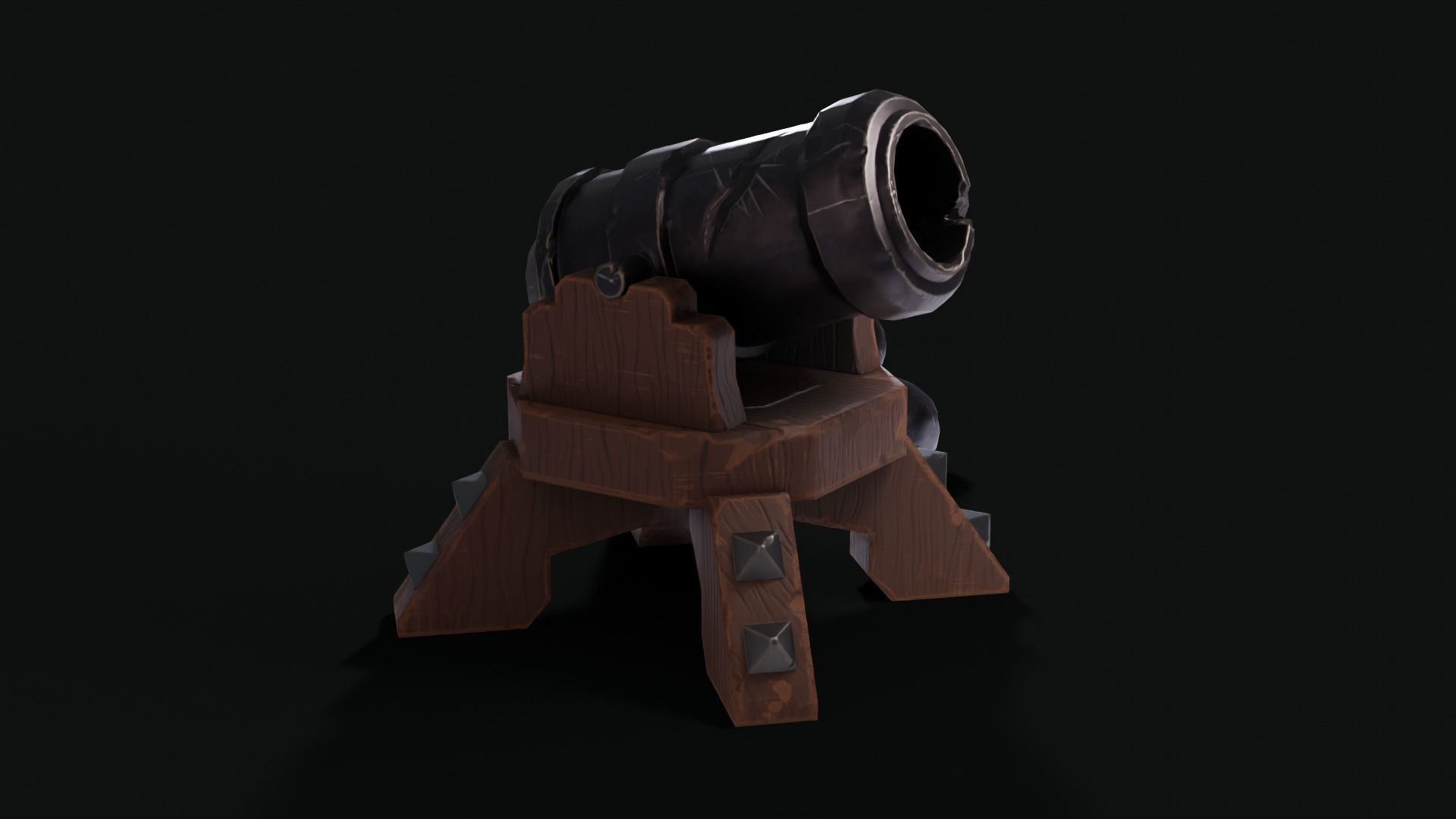 Stylized Cannon Low-poly 3D model_23