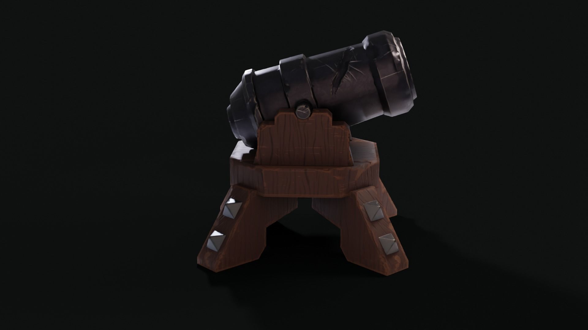 Stylized Cannon Low-poly 3D model_22