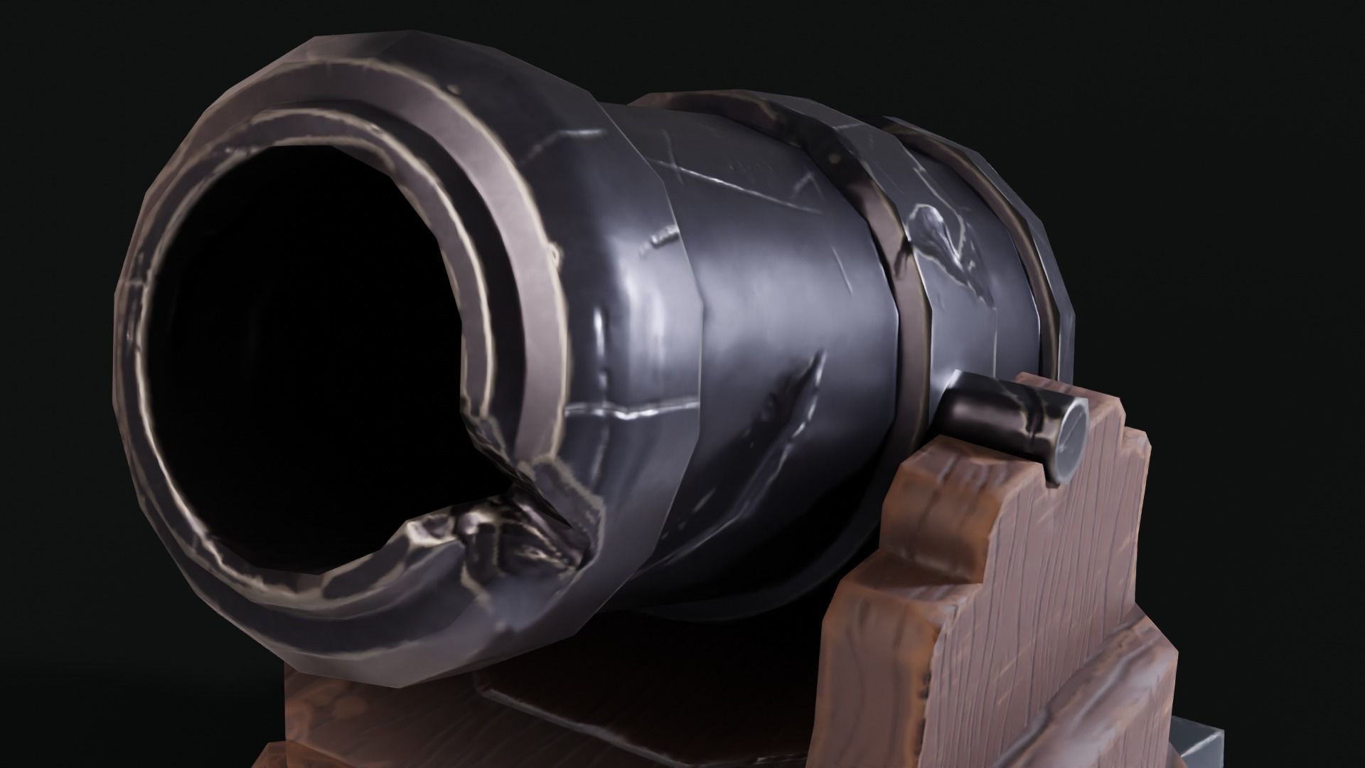Stylized Cannon Low-poly 3D model_6
