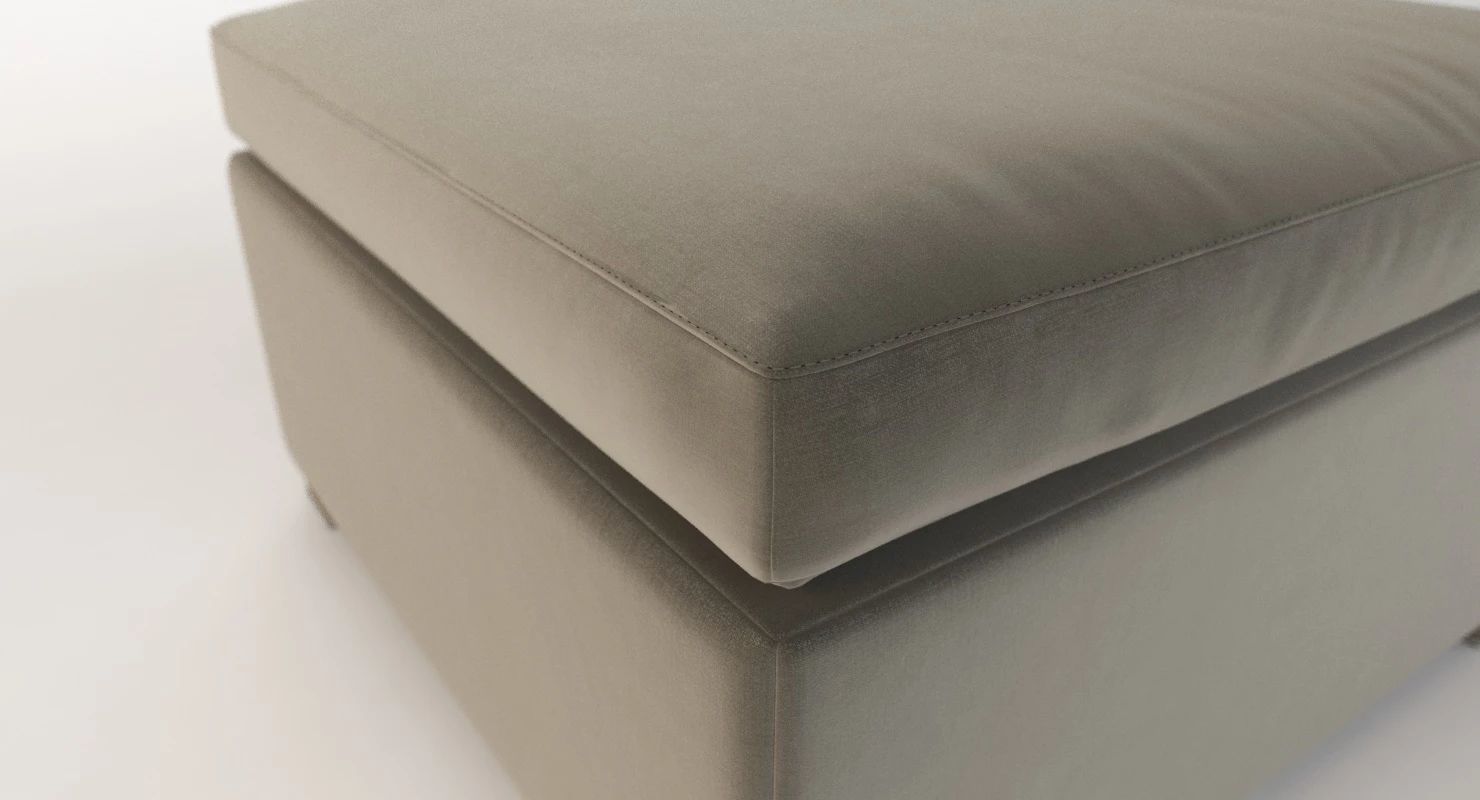 Cane Line Shape Footstool Ottoman 3D model_8