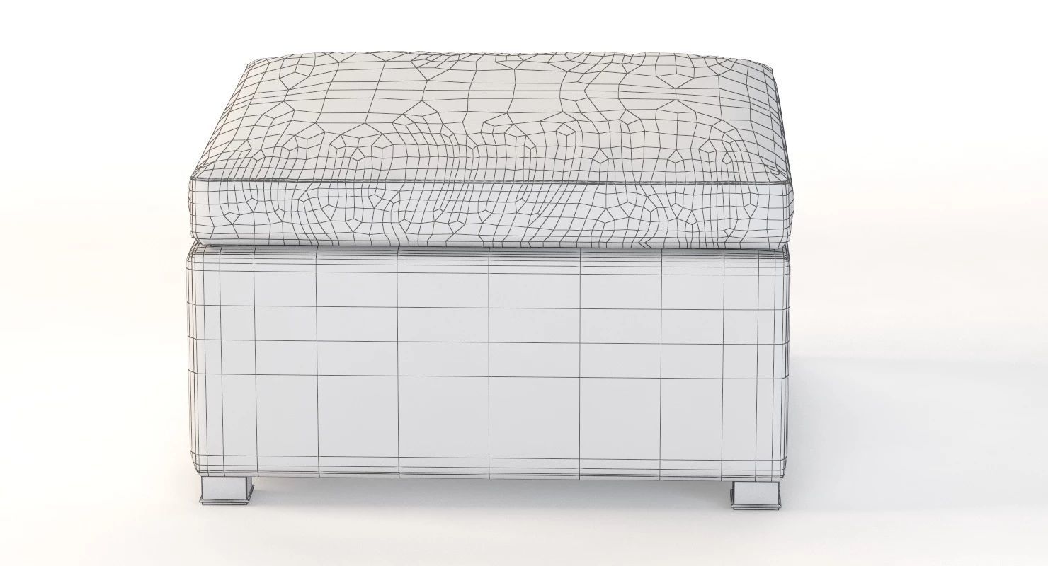 Cane Line Shape Footstool Ottoman 3D model_10