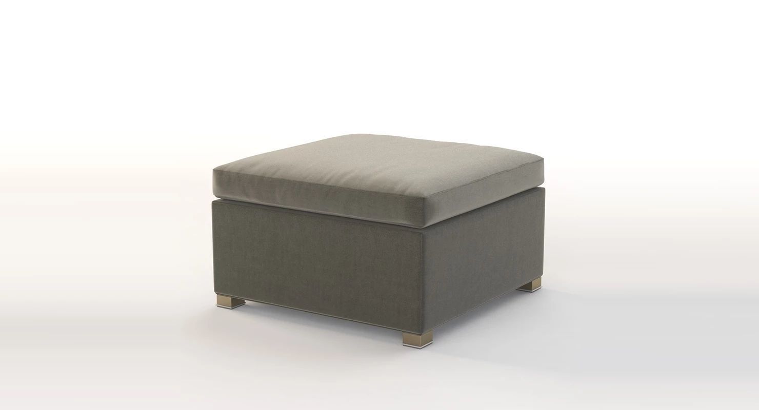 Cane Line Shape Footstool Ottoman 3D model_7