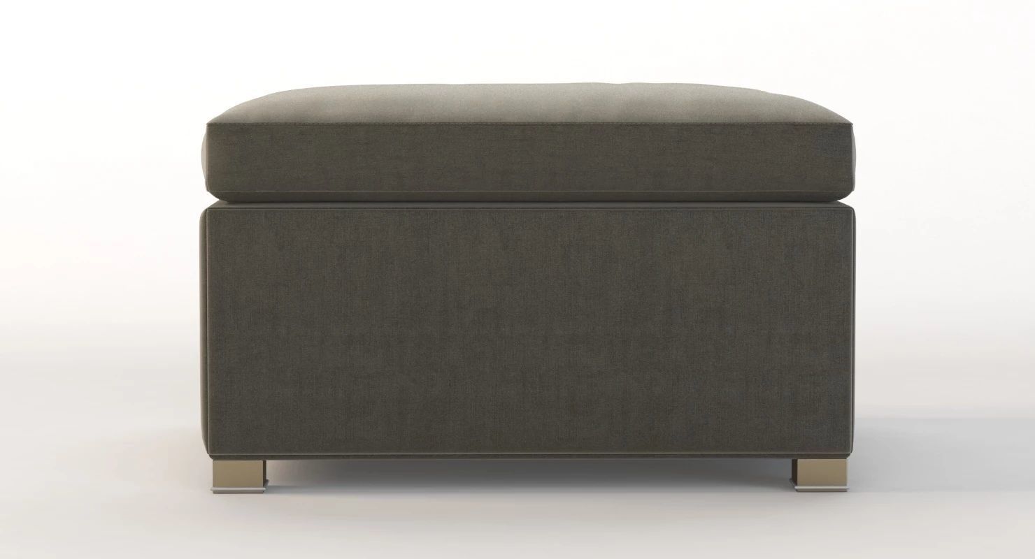 Cane Line Shape Footstool Ottoman 3D model_6