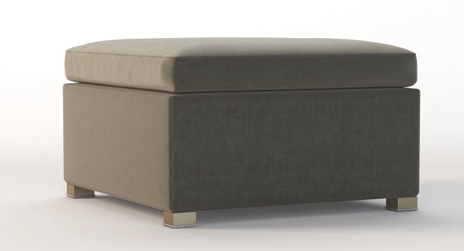 Cane Line Shape Footstool Ottoman 3D model_5