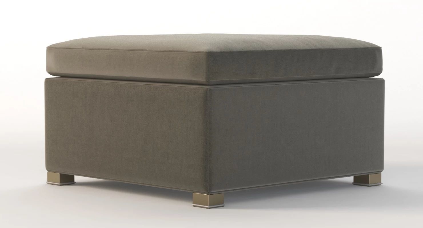 Cane Line Shape Footstool Ottoman 3D model_1