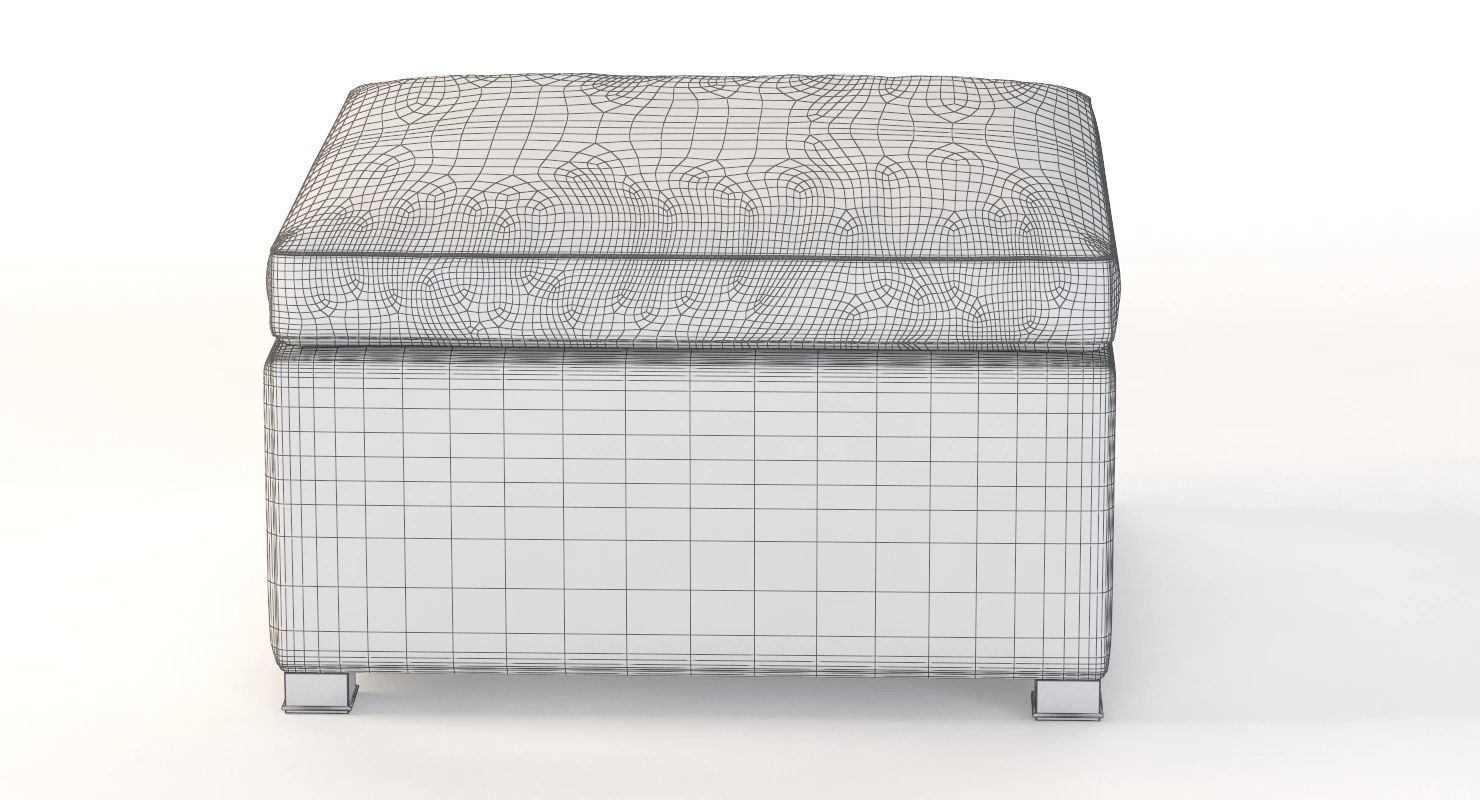 Cane Line Shape Footstool Ottoman 3D model_9