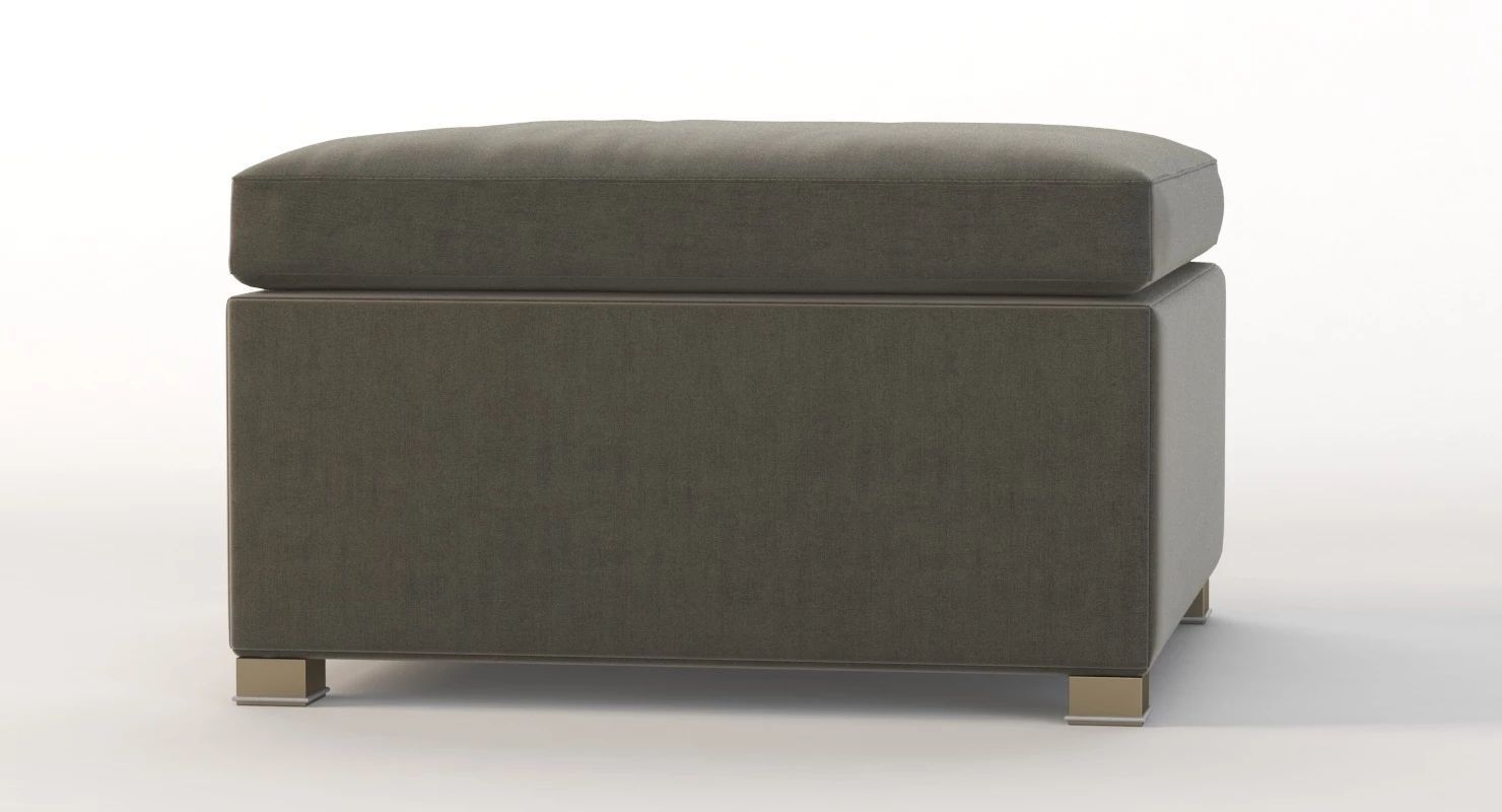 Cane Line Shape Footstool Ottoman 3D model_3