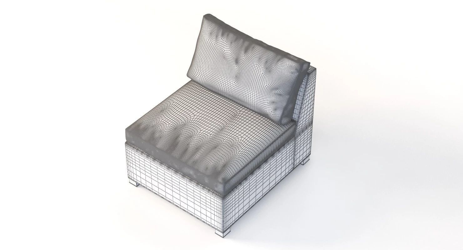 Cane Line Shape Sofa Center Module 3D model_11