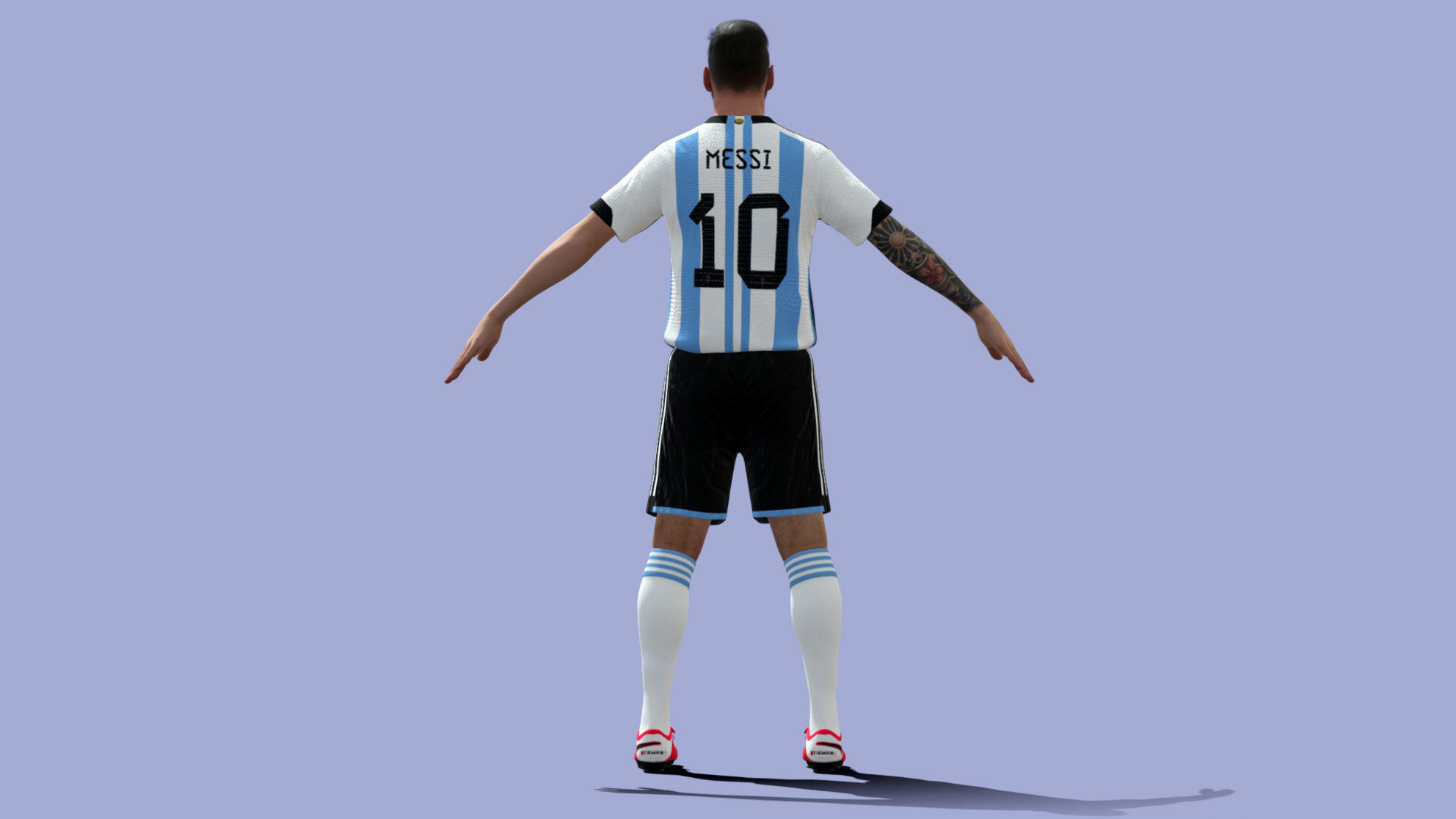 T-P Rigged Messi Argentina Worldcup 2022 3D model_3