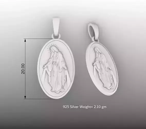 Blessed Mother Jewelry Pendant Design