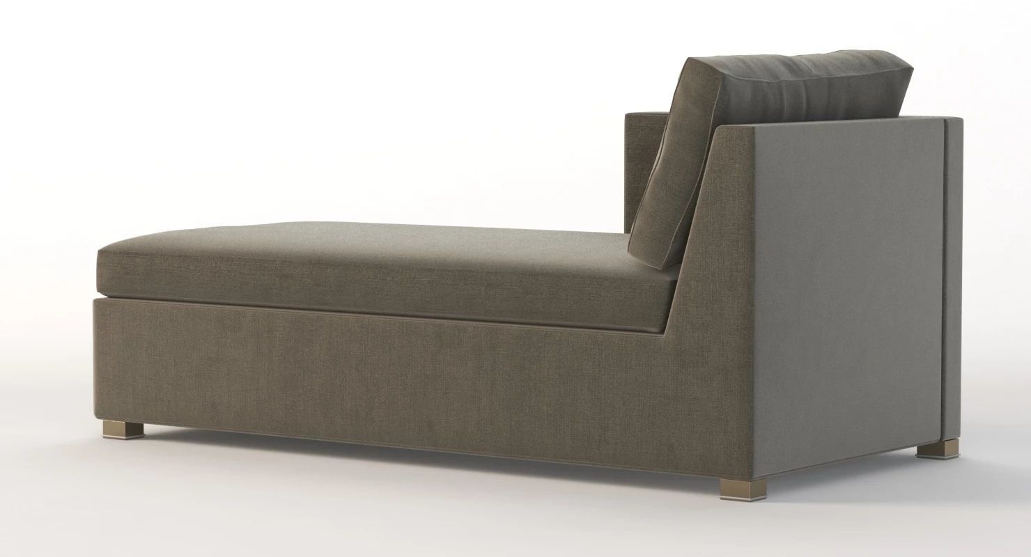 Cane Line Shape Sunbed Sectional Chaise Sofa Module 3D model_4