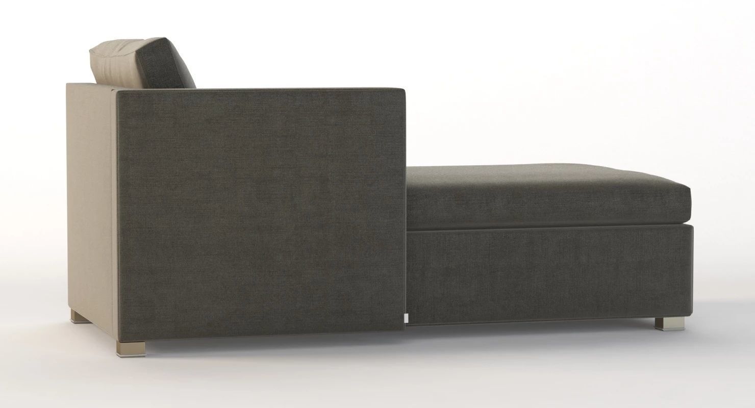 Cane Line Shape Sunbed Sectional Chaise Sofa Module 3D model_2