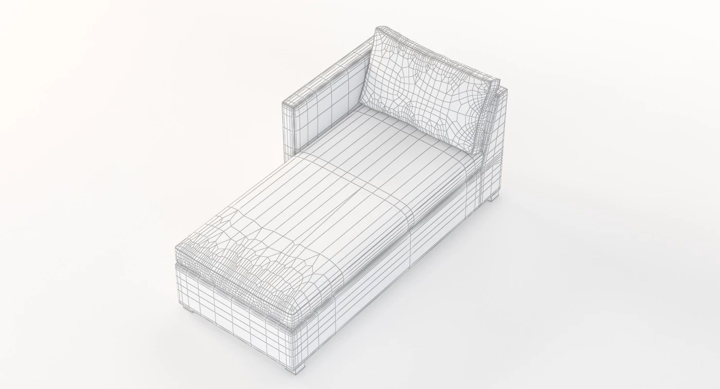 Cane Line Shape Sunbed Sectional Chaise Sofa Module 3D model_10