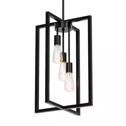 Gastown 3 three light pendant hanging from frame