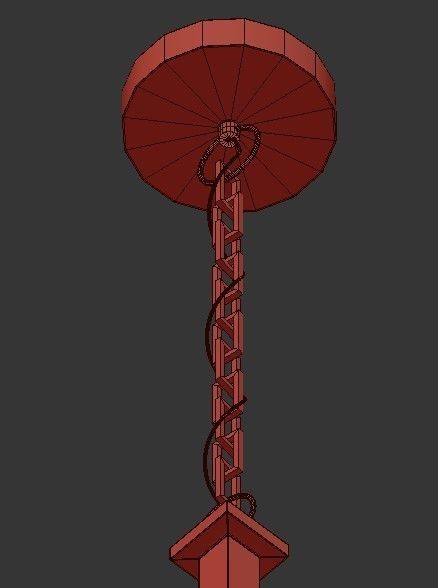 Tetra 4 four light chandelier with glass shades 3D model_1