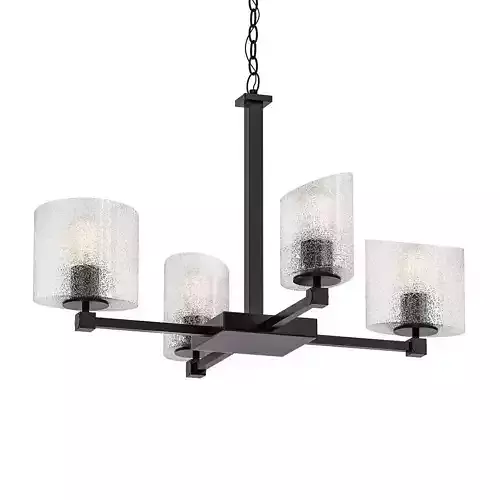 Tetra 4 four light chandelier with glass shades