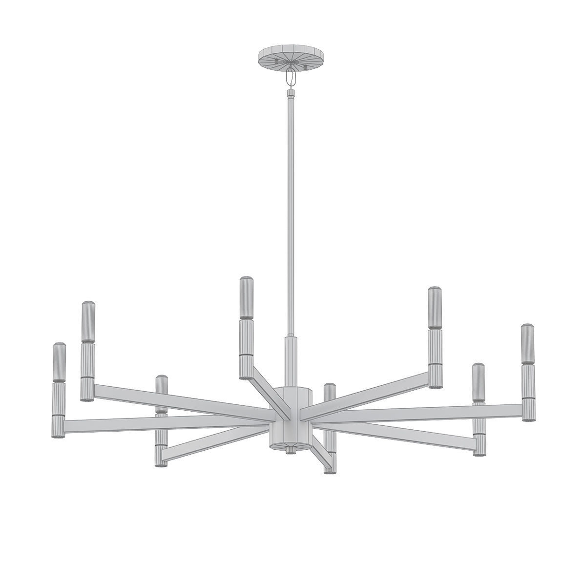 Erzo 8 brass chandelier with six lights 3D model_4