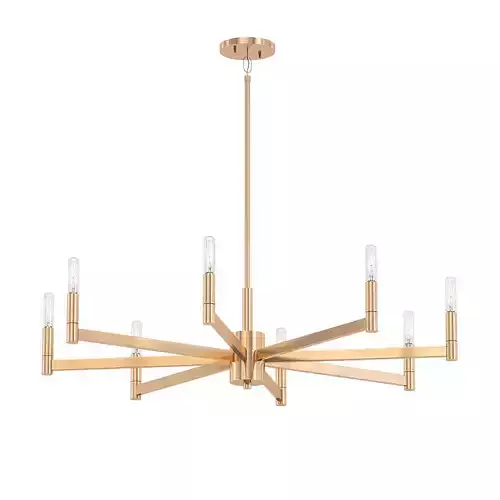 Erzo 8 brass chandelier with six lights