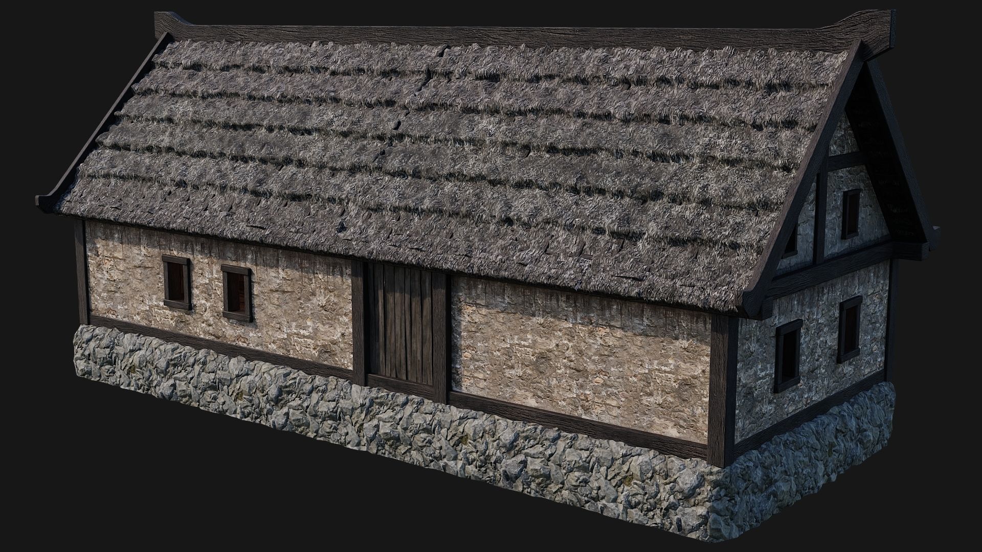 Old House Building 4K Textures GameReady 198 Low-poly 3D model_12