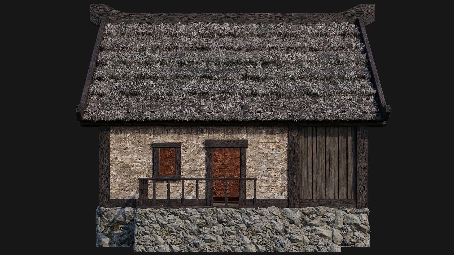 4 Old House Building Pack 4K Textures GameReady 197 to 200 Low-poly 3D model_15