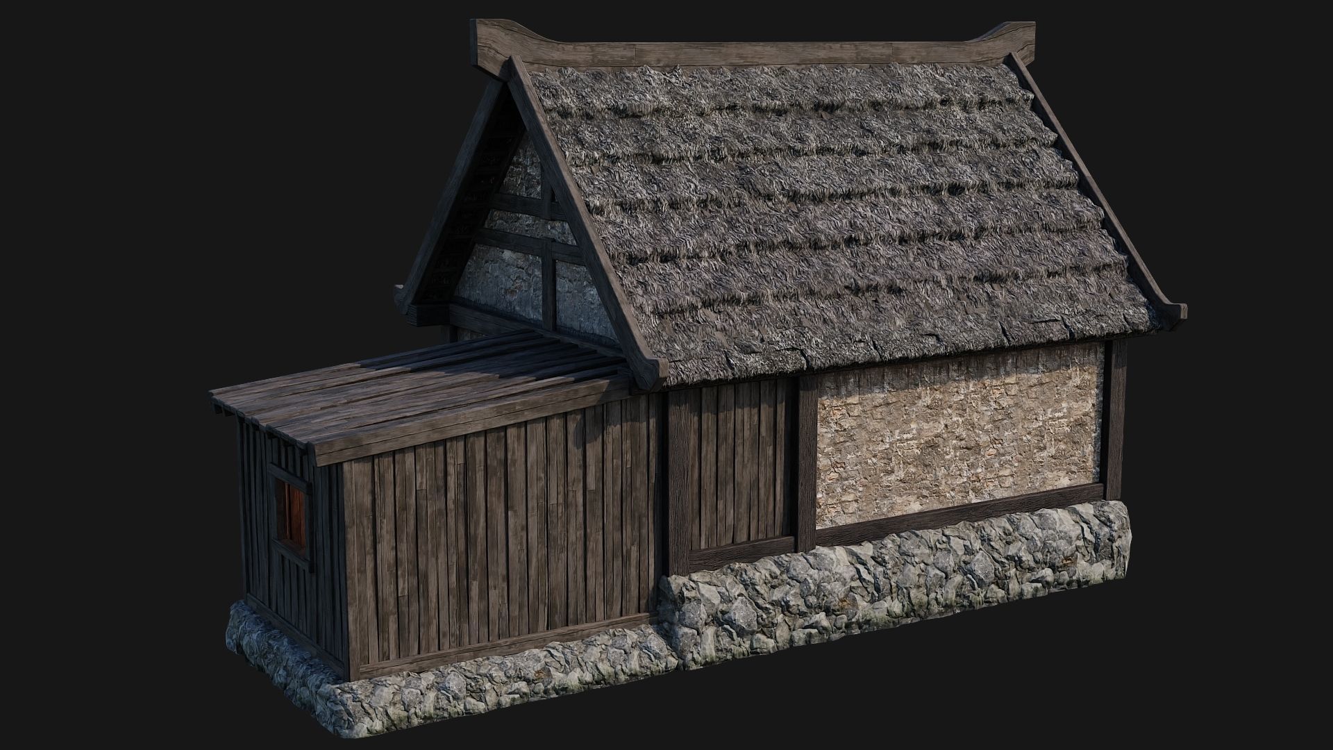 4 Old House Building Pack 4K Textures GameReady 197 to 200 Low-poly 3D model_40