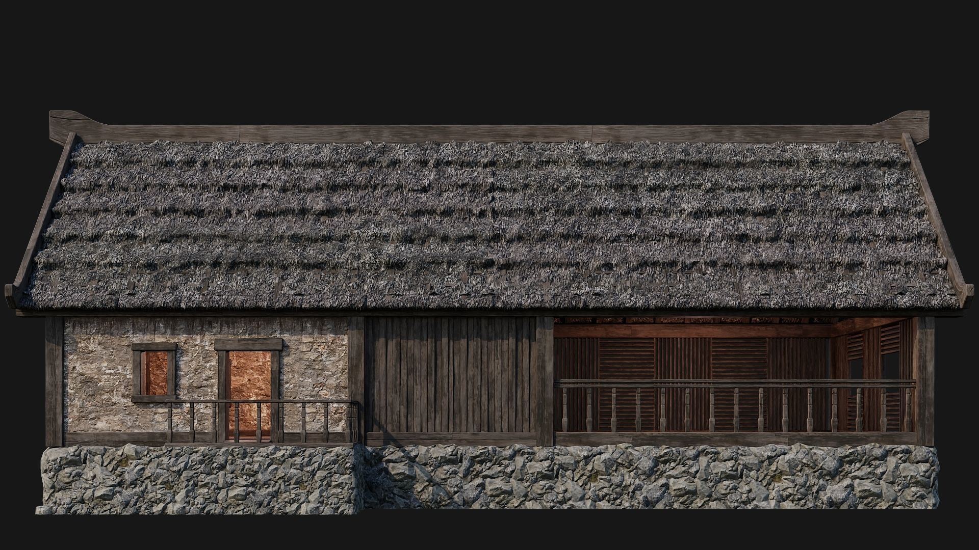4 Old House Building Pack 4K Textures GameReady 197 to 200 Low-poly 3D model_48