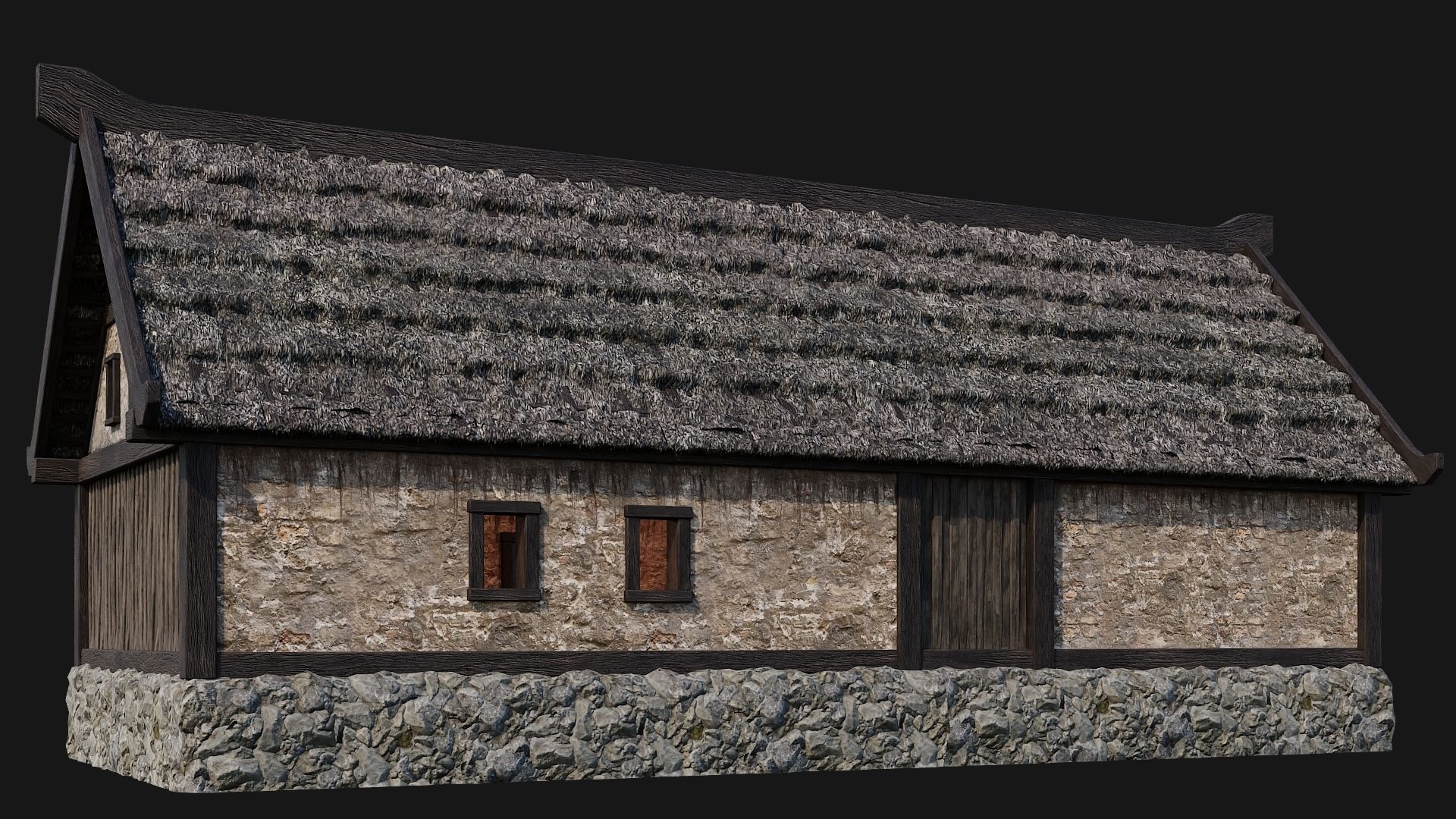 4 Old House Building Pack 4K Textures GameReady 197 to 200 Low-poly 3D model_23