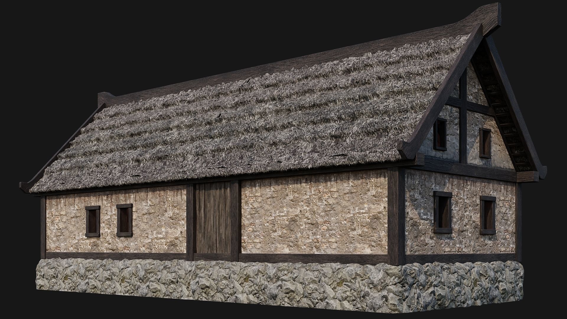 4 Old House Building Pack 4K Textures GameReady 197 to 200 Low-poly 3D model_24