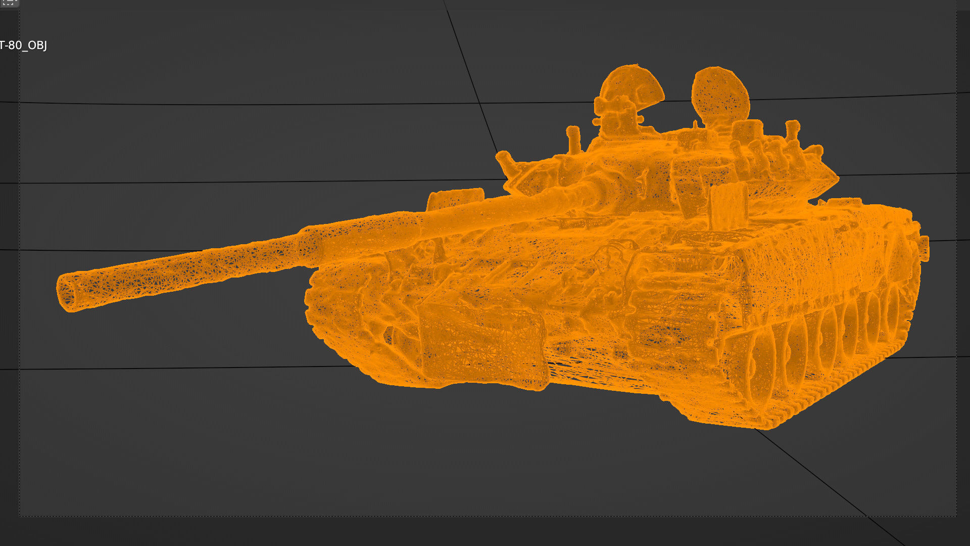 Russian T-80 tank destroyed by Ukrainian army 3D model_6