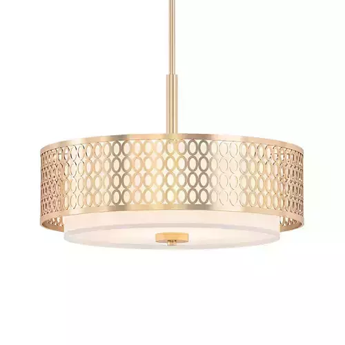 Ramond 3 light drum pendant in polished brass