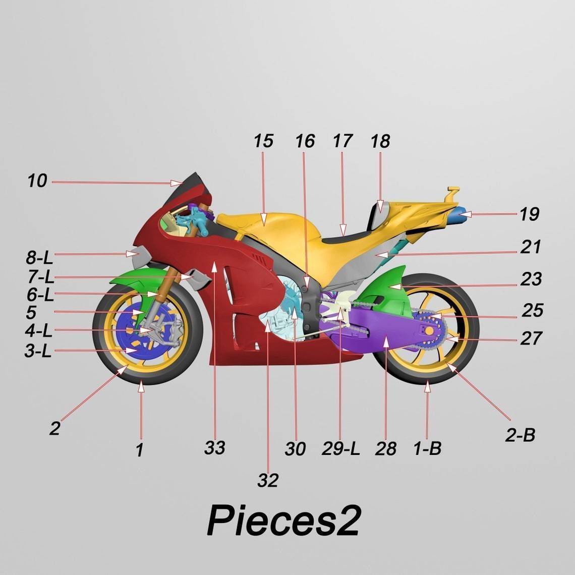 REPSOL RC213V MOTOGP RACING 2021 READY TO PRINT STL FILE 3D print model_7