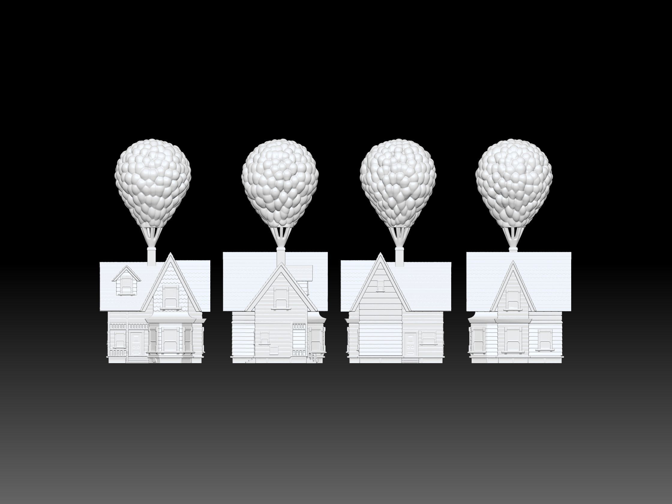 UP HOUSE with balloon 3D print model_1