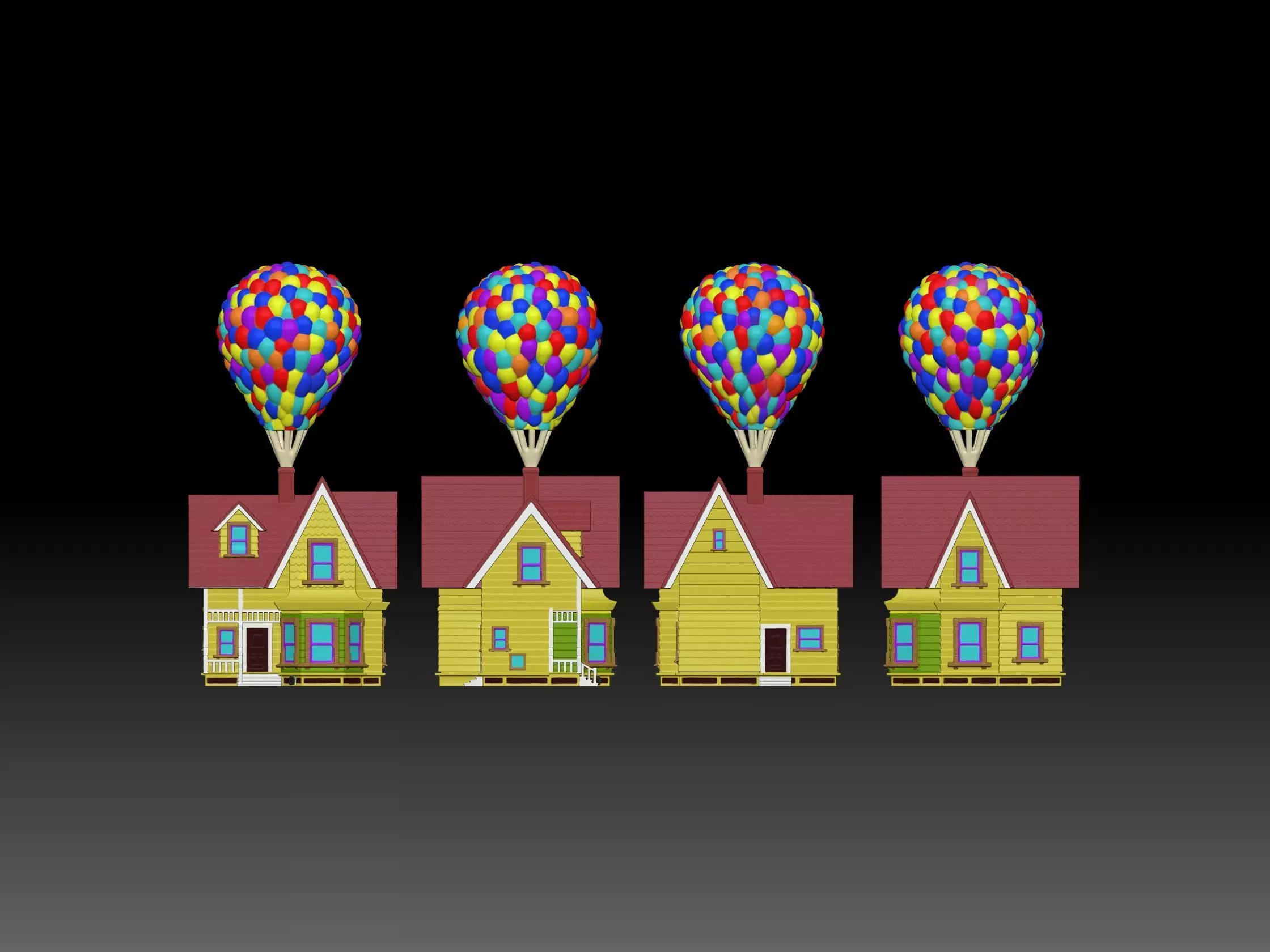 UP HOUSE with balloon 3D print model_0