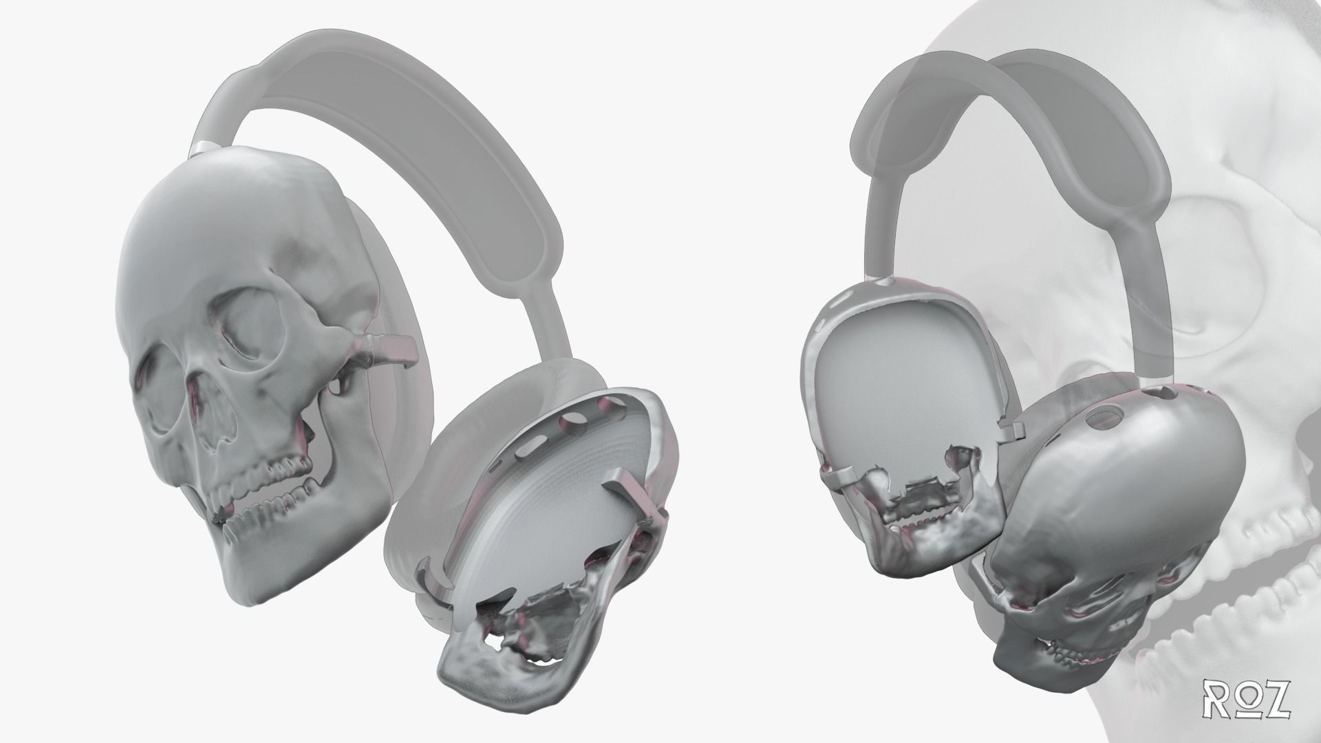 Halloween-style Attachments for Airpods Max 3D print model_10