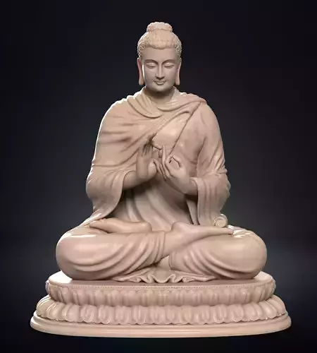 Buddha Dharma Chakra Mudra Low-poly 3D model