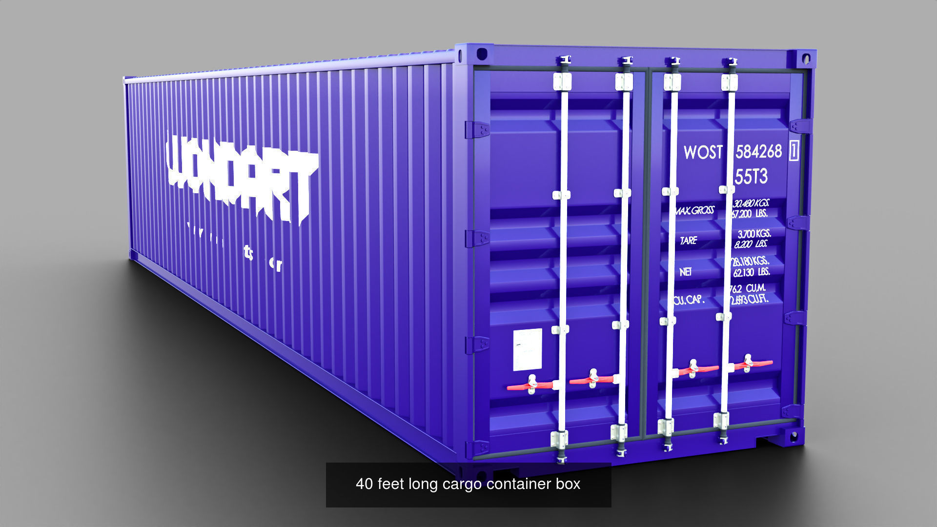 High Quality cargo Container with Trailer 3D Model Collection_4